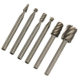 6pcs Dremel Rotary Tools Mini Drill Bit Set Cutting HSS Routing Router Grinding Bits Milling Cutters for Wood Carving Tool