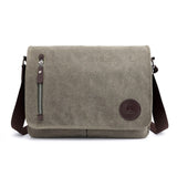 Canvas Leather Crossbody Bag Men Military Army Vintage Bags Shoulder Bag Casual Travel school Bags For Teenagers sac a dos bolsa