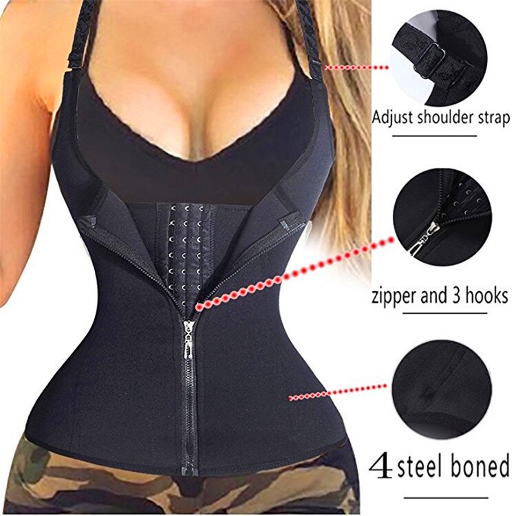 Shoulder Strap Waist Trainer Slimming Belt Vest Corset Women Zipper Hook Body Shaper Waist Cincher Slimming Weight Loss Secondary image