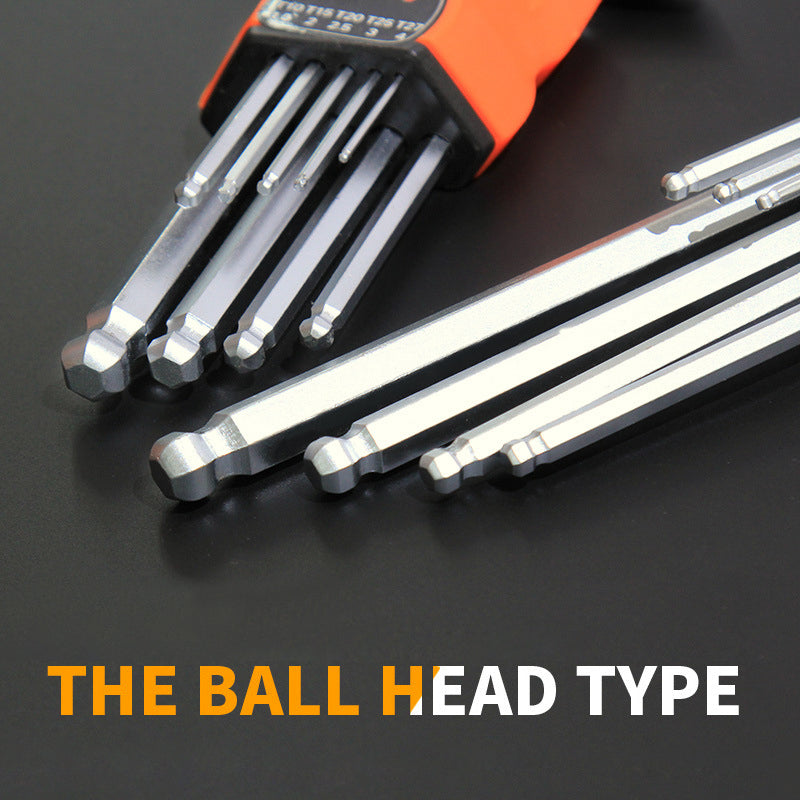 9pcs Universal Hex Key Wrench Set Double End Allen Wrench 1.5mm-10mm Chromium Vanadium Steel Hexagon Spanner Set Hand Tools Secondary image