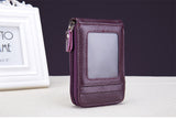 Men Genuine Leather Wallet Credit Card Holder Rfid Blocking Zipper Pocket New Carteira Business Card Holder Tarjetero Clutch Bag