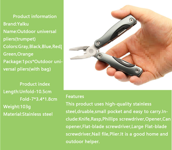 Plier Stainless Steel Multi tool Functional Plier Hand Tools Plier Screwdriver Tool Kit Combination Outdoor Multitool