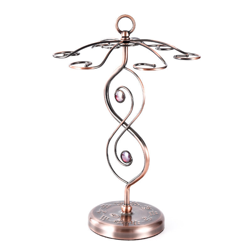 Nordic Style Goblet Holder Wine Cup Rack Red Wine Glass Cup Standing with 6 Hooks Stainless Steel Hanging Drinking Glasses Rack Main image