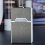 Anpro 2-in-1 Cigarette Case Box USB Rechargeable Lighter for Smoking Flameless Aluminum Alloy Windproof Lighter