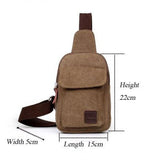 Men's Small Chest Sling Bags Travel Hiking Cross Body Messenger Shoulder Backpack Solid Men Canvas Bag Travel Bag Chestbags