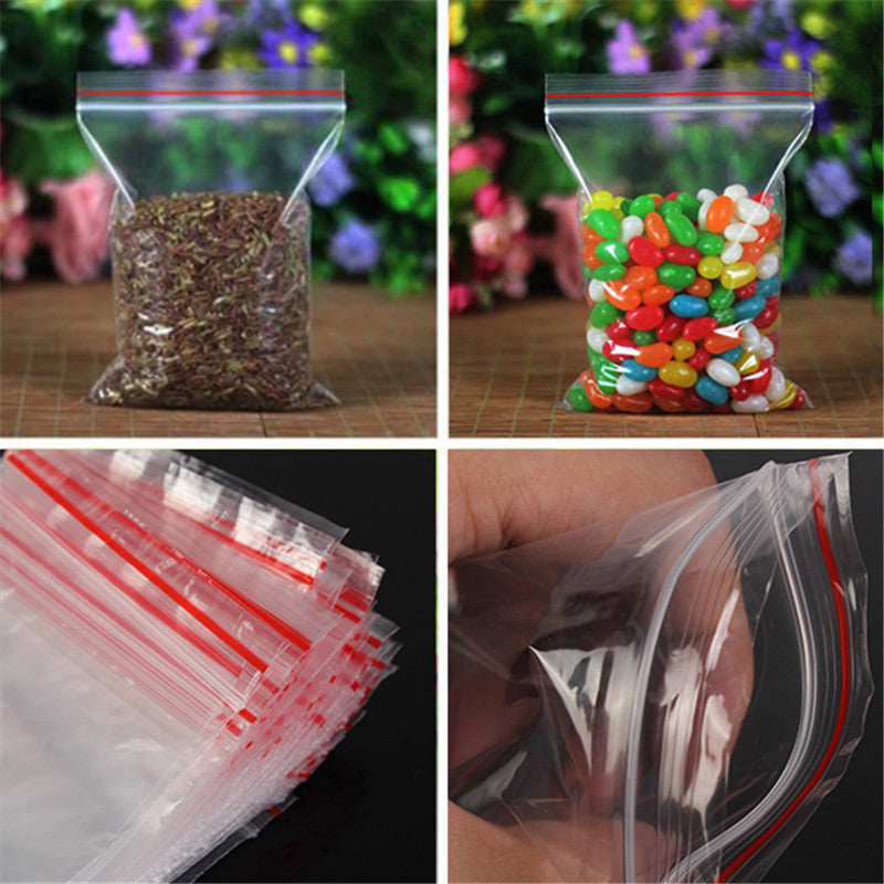 100 pcs/set 0.05 mm Thickness Jewelry  Postal Compressed Lock Reclosable Plastic Poly Clear Bags Secondary image