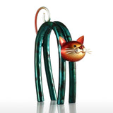 Tooarts Cat Figurines Iron Figurine Metal Design Spring Little Cat Modern tyle Art Home Decoration Craft Gift For Home