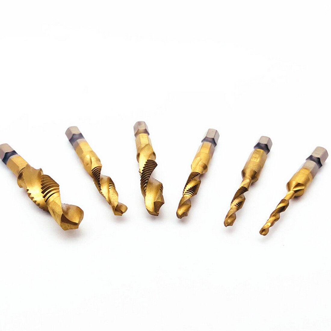 Hand Tap Drill Bits HSS 4341 Screw Spiral Point Thread M3 M4 M5 M6 M8 M10 Metalworking Hex Shank Machine Taps Kit Metric Plug