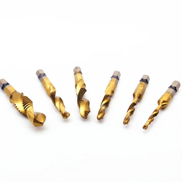 Hand Tap Drill Bits HSS 4341 Screw Spiral Point Thread M3 M4 M5 M6 M8 M10 Metalworking Hex Shank Machine Taps Kit Metric Plug