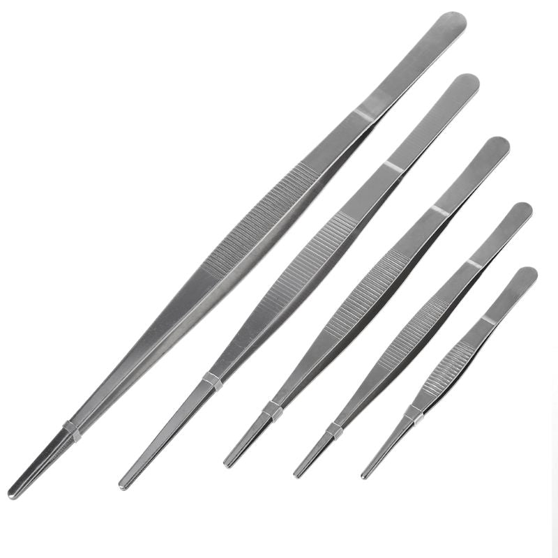 5 Sizes Toothed Tweezers Barbecue Stainless Steel Long Food Tongs Straight Home Medical Tweezer Garden Kitchen BBQ Tool Secondary image