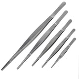 5 Sizes Toothed Tweezers Barbecue Stainless Steel Long Food Tongs Straight Home Medical Tweezer Garden Kitchen BBQ Tool