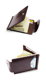 RFID Card Holder Wallet Men Short Money Clip Wallet Metal Leather Slim Male Card Organizer Minimalist Carteras Hombre Tarjetero