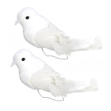 2PCS/lot Cute Artificial Feather Birds Bundled Foam Pigeons with Claw Photo Props Home Decoration