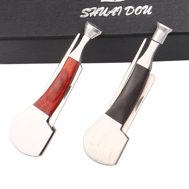 Stainless Steel Pipe 3in1 Red Tobacco Smoking Wood Cleaning Reamers Tamper Tool