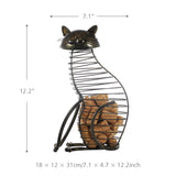 Metal Cat Figurines Wine Cork Container Modern Style Iron Craft Gift Artificial Animal Mini Home Decoration Accessories