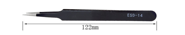 10 model metal anti-static bending straight tip tweezers precision welding  electronic ESD tweezers for soldering smd tool set