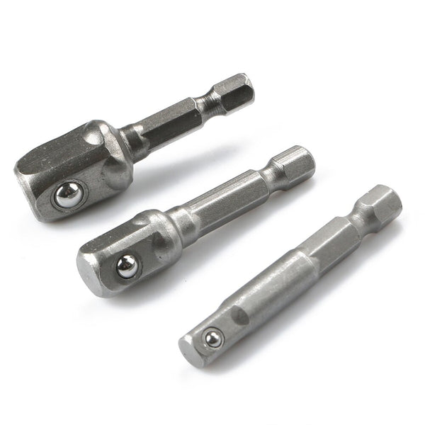 3 PCS Hex Shank Wrench Drive Power Drill Socket Drill Adapter Socket Extension Bit Adaptor Set 1/4 3/8 1/2 screwdriver tools