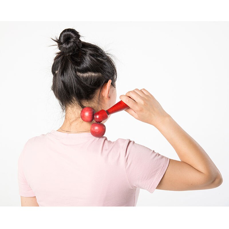 Wooden Eye Face Roller Health Care Massager Primary Wood Color Relaxing Neck Chin Slimming Face-lift Massage Tool Secondary image