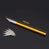 1Set 6 Blades Engraving Craft knives Non-slip Metal Scalpel Hand Tool Set Cutter Carving Multi Knife Repairing Tools