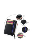 Men/Women Mini ID Card Holders Business Credit Card Holder PU Leather Slim Bank Card Case Organizer Wallet Zipper Unisex