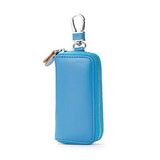 Genuine Leather Man Key Wallets Short Square Cowhide ID Card Holder Zipper Multi-function Car Keychain Housekeeper Key Organizer
