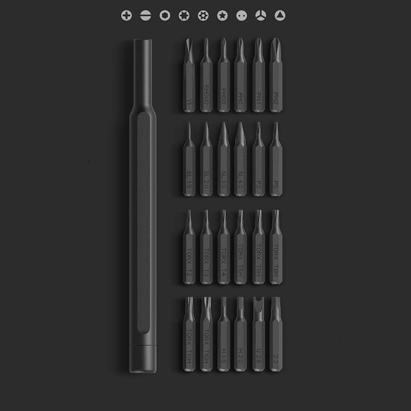 New Daily Use Kit 24 Pcs Precision Magnetic Bits Aluminum Box Diy Screw Driver Smart Home Set Kit Repair Tools Set