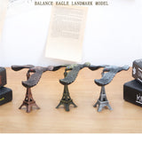 Creative metal balance eagle model landmark building decoration wrought ironl tower toy gift crafts