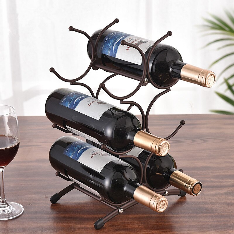 Creative European Retro Wrought Iron Wine Rack Home Desktop Decoration Rack Bar Wine Cellar Bar Supplies Home Furnishing Secondary image