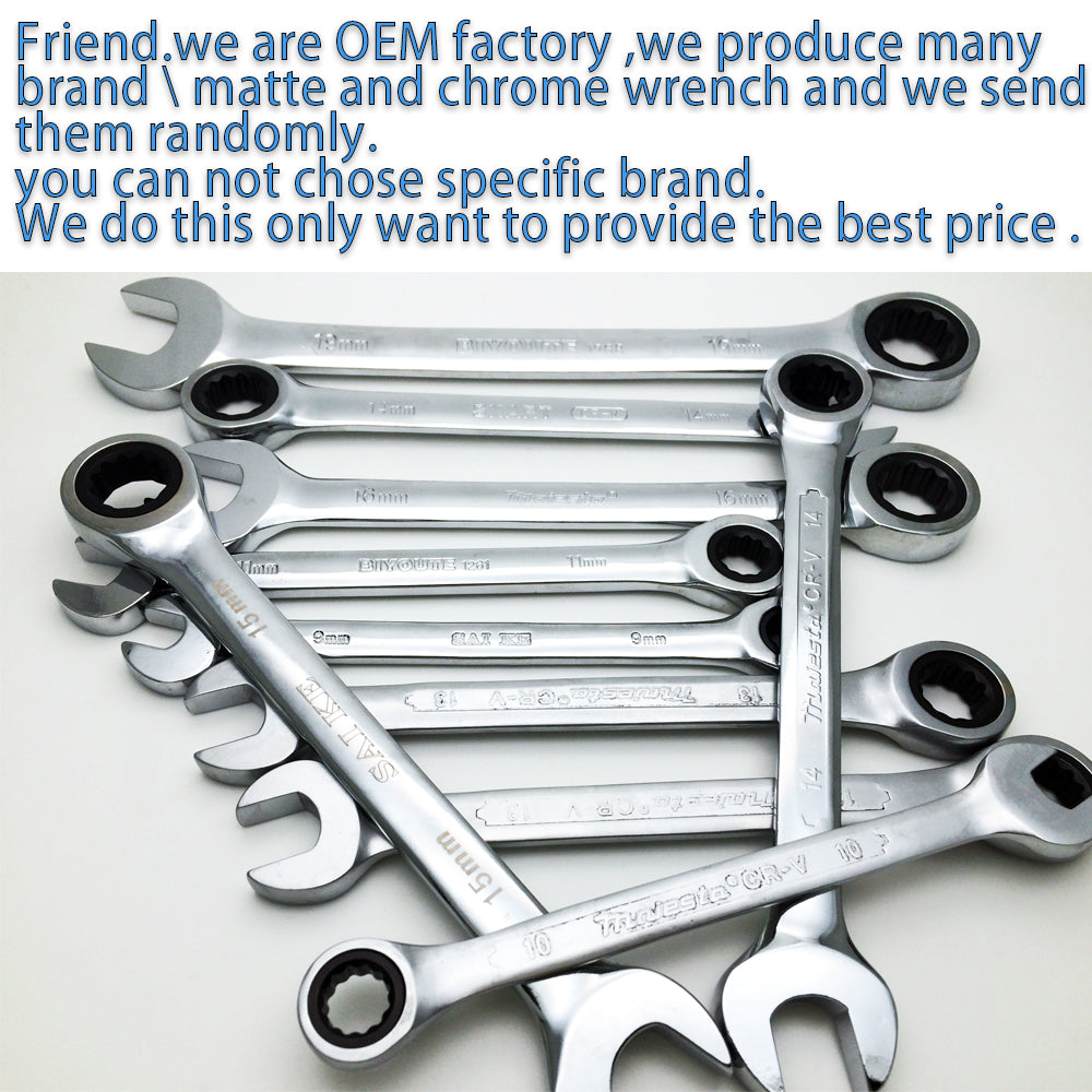Ratchet Combination Metric Wrench Set Fine Tooth Gear Ring Torque and Socket Wrench Set Nut Tools for Repair A Set of Wrench