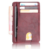 Slim Rfid Blocking Leather Wallet Credit Id Card Holder Purse Money Clip Card Case Passport Cover Business Card Holder Tarjetero