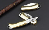 Beautiful Shell Necklace Folding Blade Knife Mini Pocket Wallet Keychain Knives Survival EDC Tool Cutter Peeler Christmas Gift