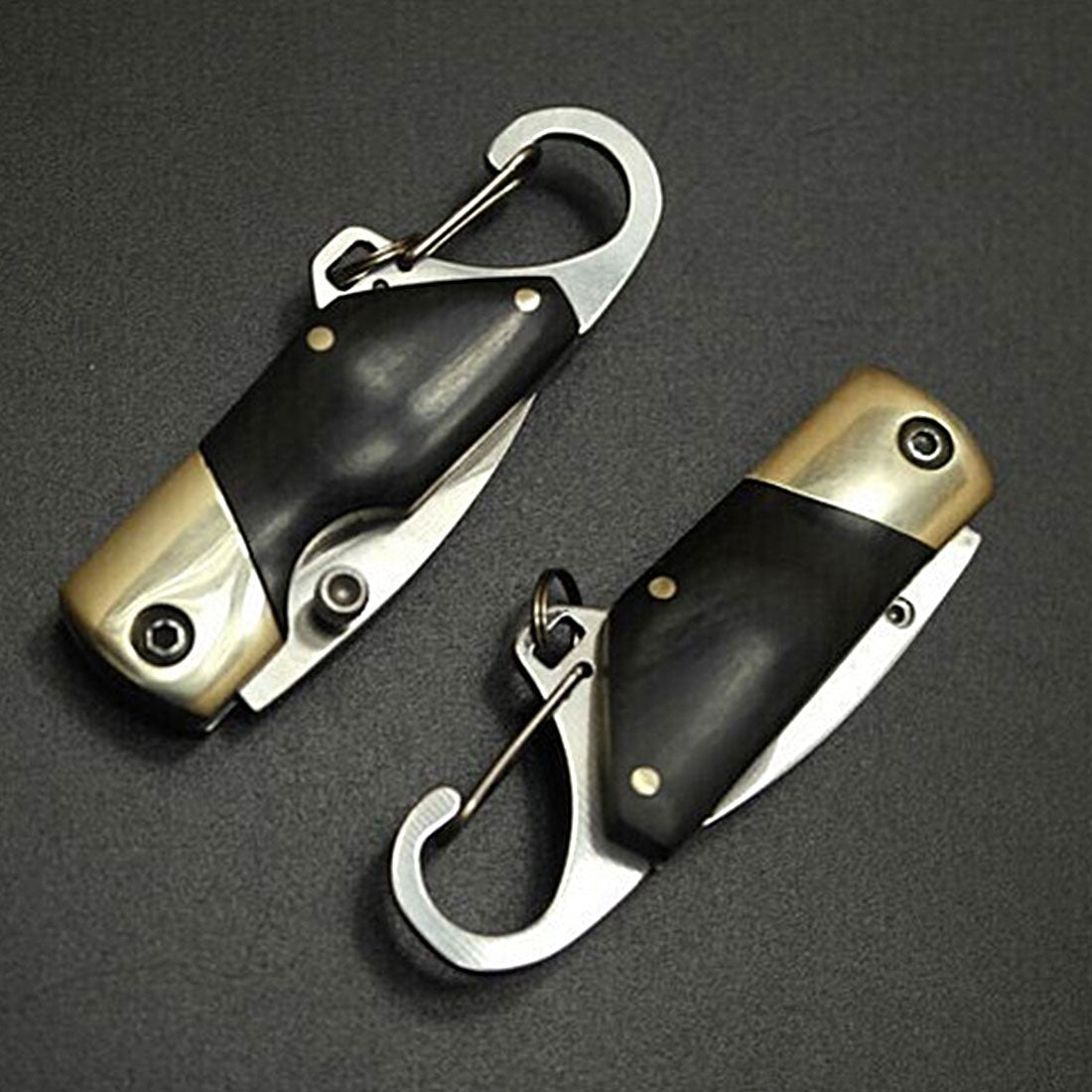 Hiking camping mini folding knife outdoor survival portable stainless steel knife key chain pocket knife nylon bag Secondary image