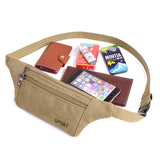 Vintage Men Casual Durable Fanny Waist Pack Male Waist Bags Belt Canvas New Hip Bum Military Bag Pouch Three Zipper Pocket