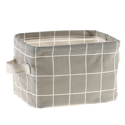 Desktop Storage Basket Cute Printing Waterproof Organizer Cotton Linen Sundries Storage Box Cabinet Underwear Storage Bag