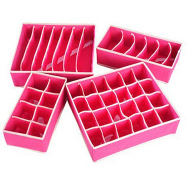 4pcs Multi-size Bra Underwear Organizer Foldable Home Storage Box Non-woven Wardrobe Drawer Closet Organizer For Scarfs Socks