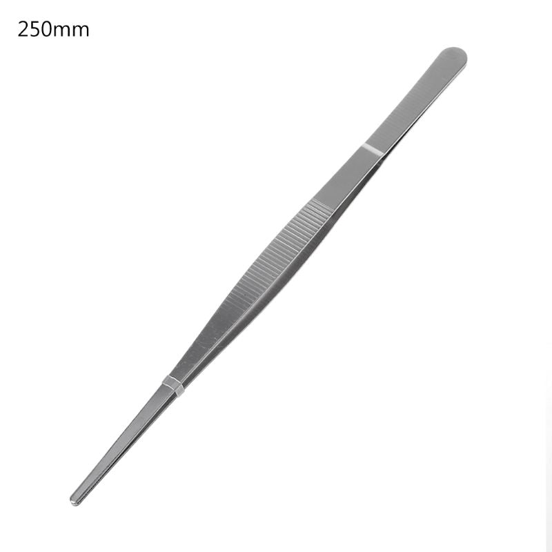 5 Sizes Toothed Tweezers Barbecue Stainless Steel Long Food Tongs Straight Home Medical Tweezer Garden Kitchen BBQ Tool