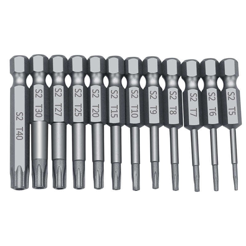 11pcs 12pcs Security Bit Set Tamper Proof Screwdriver Drill Bit Screw Driver Bits Torx Flat Head 1/4"  Hex Driver Bits