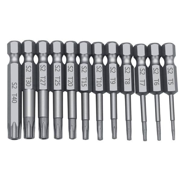 11pcs 12pcs Security Bit Set Tamper Proof Screwdriver Drill Bit Screw Driver Bits Torx Flat Head 1/4"  Hex Driver Bits
