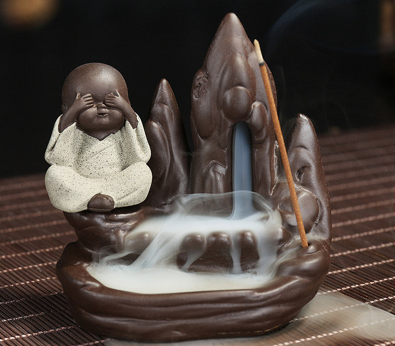 incense Burner Creative Home Decor The Little Monk Small Buddha Censer Backflow Incense Burner Use In house