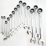 Ratchet Combination Metric Wrench Set Fine Tooth Gear Ring Torque and Socket Wrench Set Nut Tools for Repair A Set of Wrench