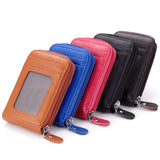 Men Genuine Leather Wallet Credit Card Holder Rfid Blocking Zipper Pocket New Carteira Business Card Holder Tarjetero Clutch Bag