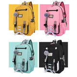 Nylon Women School Backpacks Anti Theft USB Charge Backpack Waterproof Bagpack School Bags for Teenage Girls Travel Bag