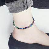 Weight Loss Magnet Anklet Colorful Stone Magnetic Therapy Bracelet Anklet Weight Loss Product Slimming Health Care jewelry