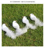 2pcs Decorative Fake Doves White Artificial Foam Feather Wedding Ornament Home Decoration Craft Table Bird Toy Wedding Decor