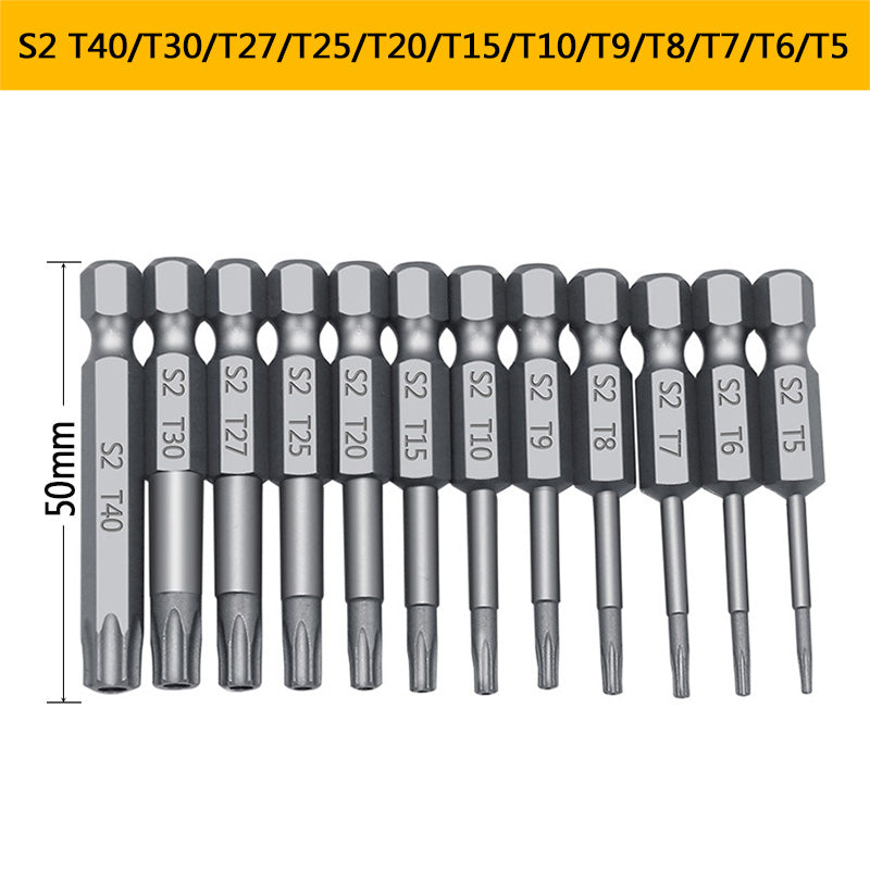 11pcs 12pcs Security Bit Set Tamper Proof Screwdriver Drill Bit Screw Driver Bits Torx Flat Head 1/4"  Hex Driver Bits