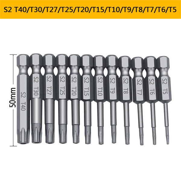 11pcs 12pcs Security Bit Set Tamper Proof Screwdriver Drill Bit Screw Driver Bits Torx Flat Head 1/4"  Hex Driver Bits