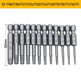 11pcs 12pcs Security Bit Set Tamper Proof Screwdriver Drill Bit Screw Driver Bits Torx Flat Head 1/4"  Hex Driver Bits
