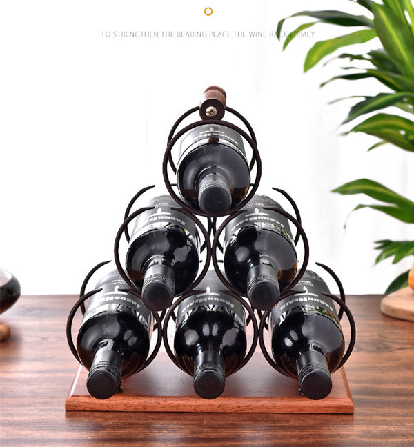Wine Rack Wine Whiskey Display Shelf Metal 6 Bottle Mount Kitchen Wine Bottle Holder Stand Organizer For Wine Lovers