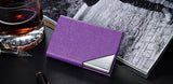 Business ID Credit Card Holder For Women Men Fashion Brand Metal Aluminum Card Wallet Case PU Leather Tarjetero Porte Carte