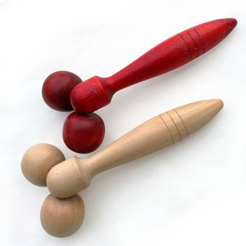 Wooden Eye Face Roller Health Care Massager Primary Wood Color Relaxing Neck Chin Slimming Face-lift Massage Tool Main image